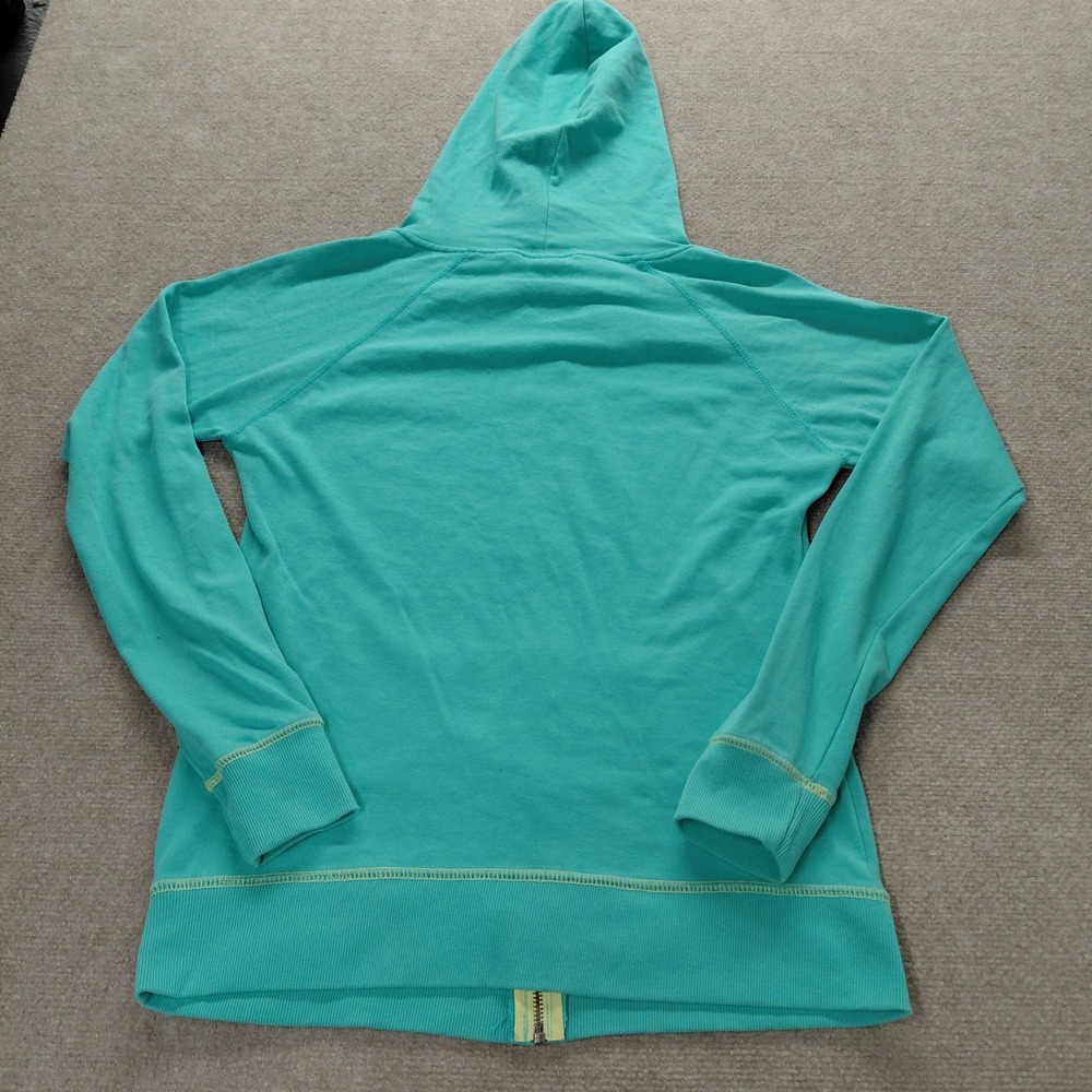 LIVNFRESH Auqa Green Heart Michigan Full Zip Lightweight Hoodie Sweatshirt Sz M - Picture 7 of 8